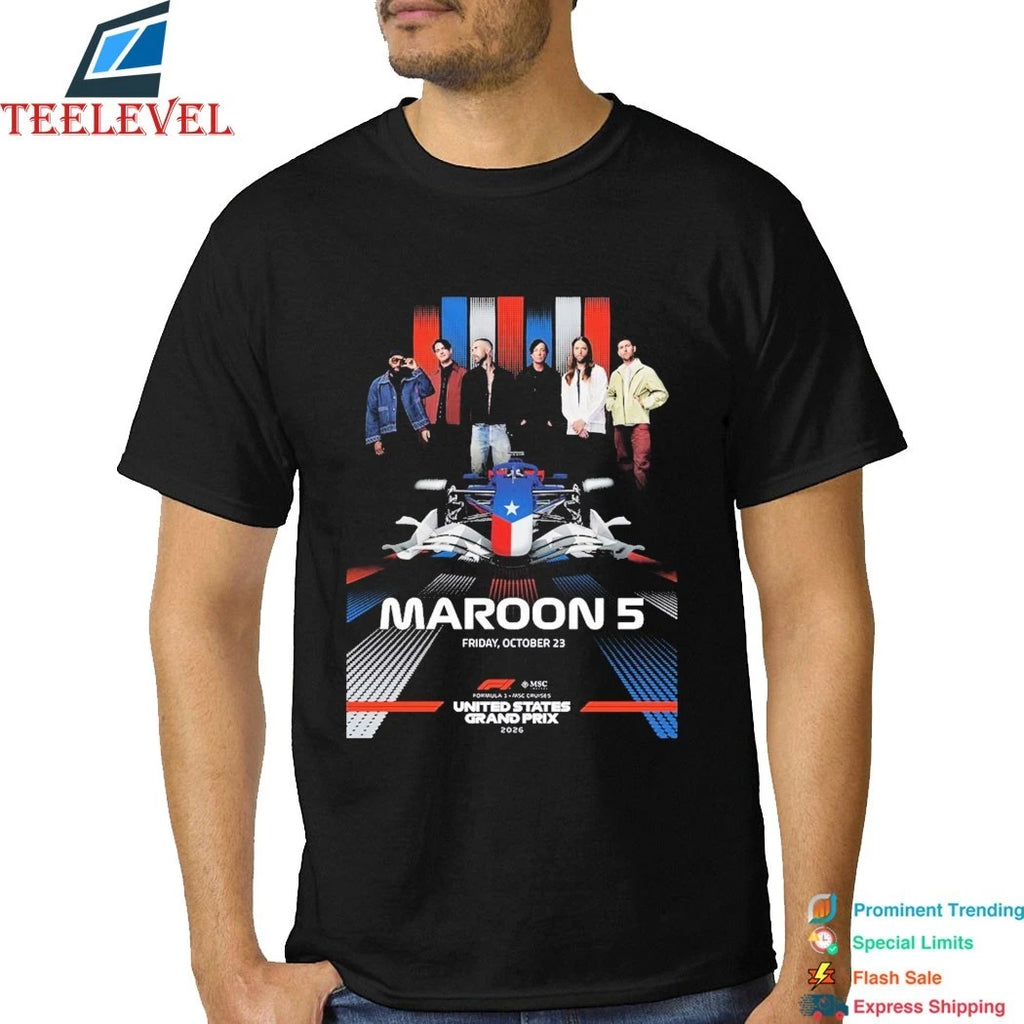 Official Maroon 5 Live At F1 United States Grand Prix 2026 On October 23 2026 Shirts