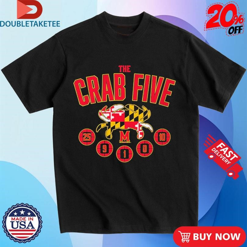 Official Maryland Terrapins Basketball The Crab Five Crab Flag Shirts