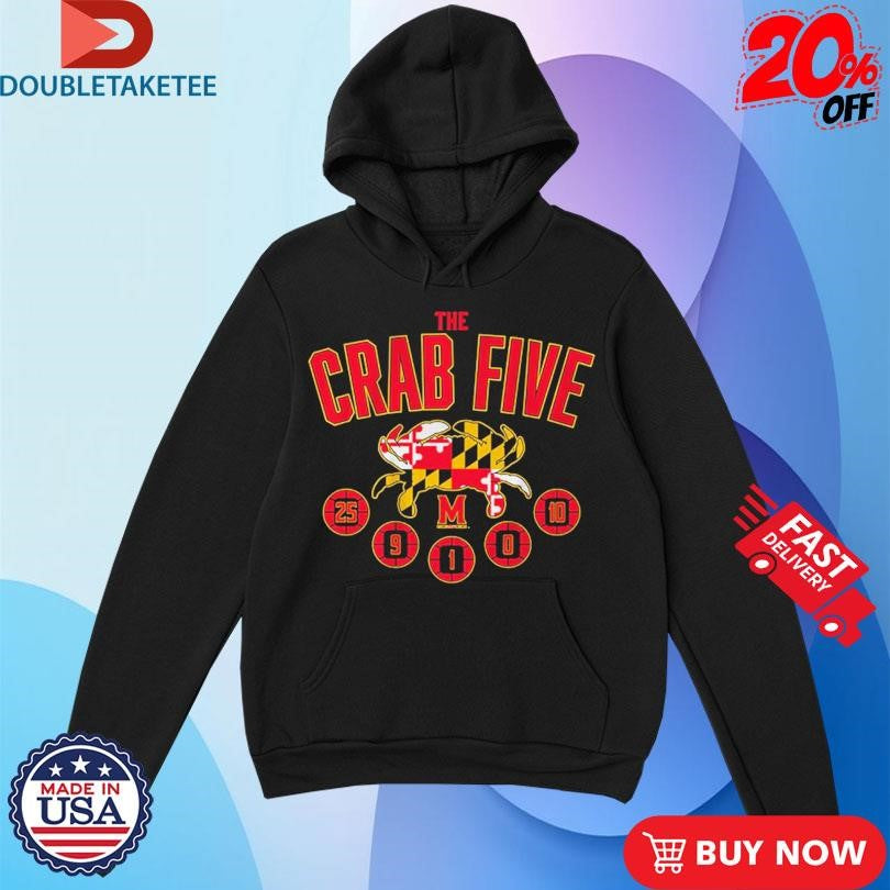 Official Maryland Terrapins Basketball The Crab Five Crab Flag Shirts