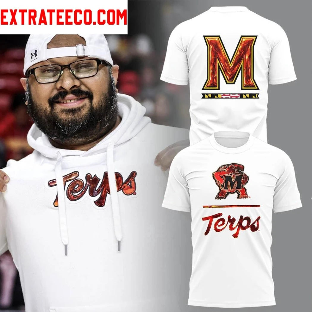 Official Maryland Terrapins Hoops Men’s Basketball 2026 Logo Two Sided Hoodie T-Shirt