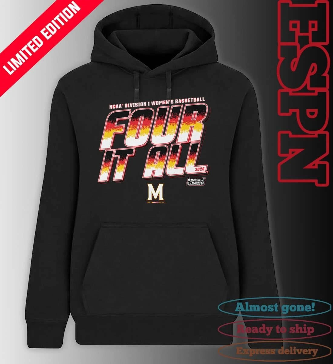 Official Maryland Women’s Basketball Four It All 2026 March Madness Shirt