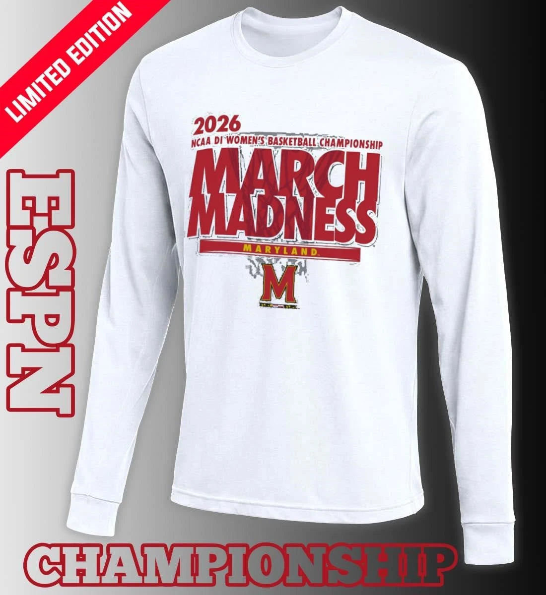 Official Maryland Women’s Basketball Single Team 2026 NCAA March Madness Shirt