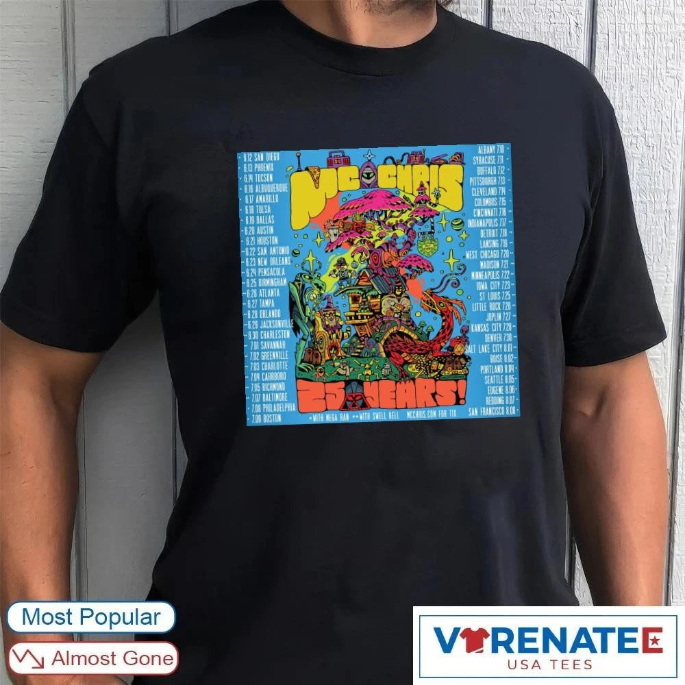 Official Mc Chris Celebrates 25 Years With A New National Tour 2026 Poster T-Shirt
