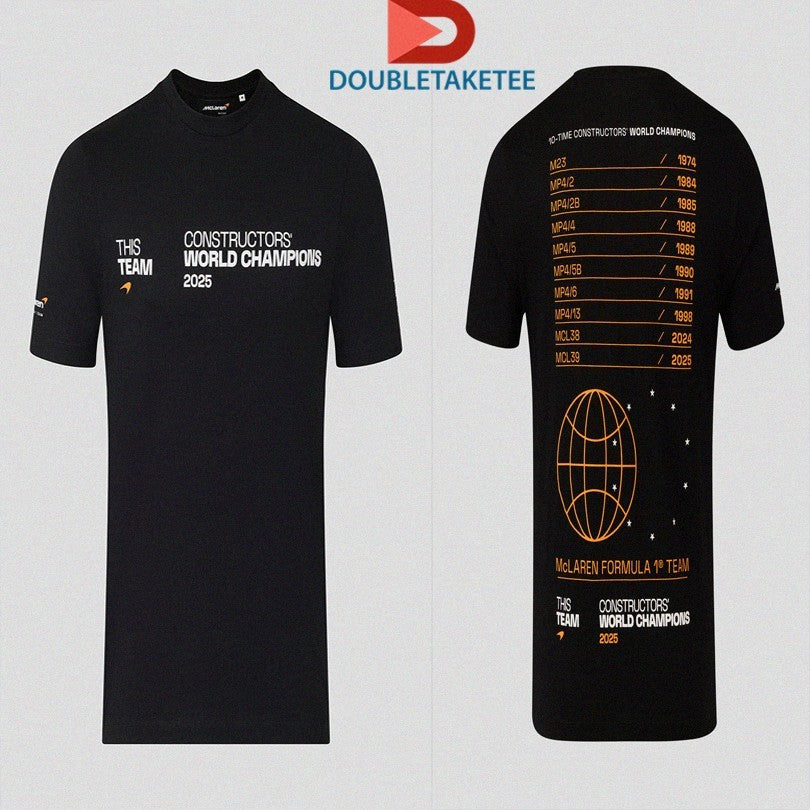 Official McLaren Formula 1 This Team 2025 Constructors’ 10 Times World Champions Globe Shirts