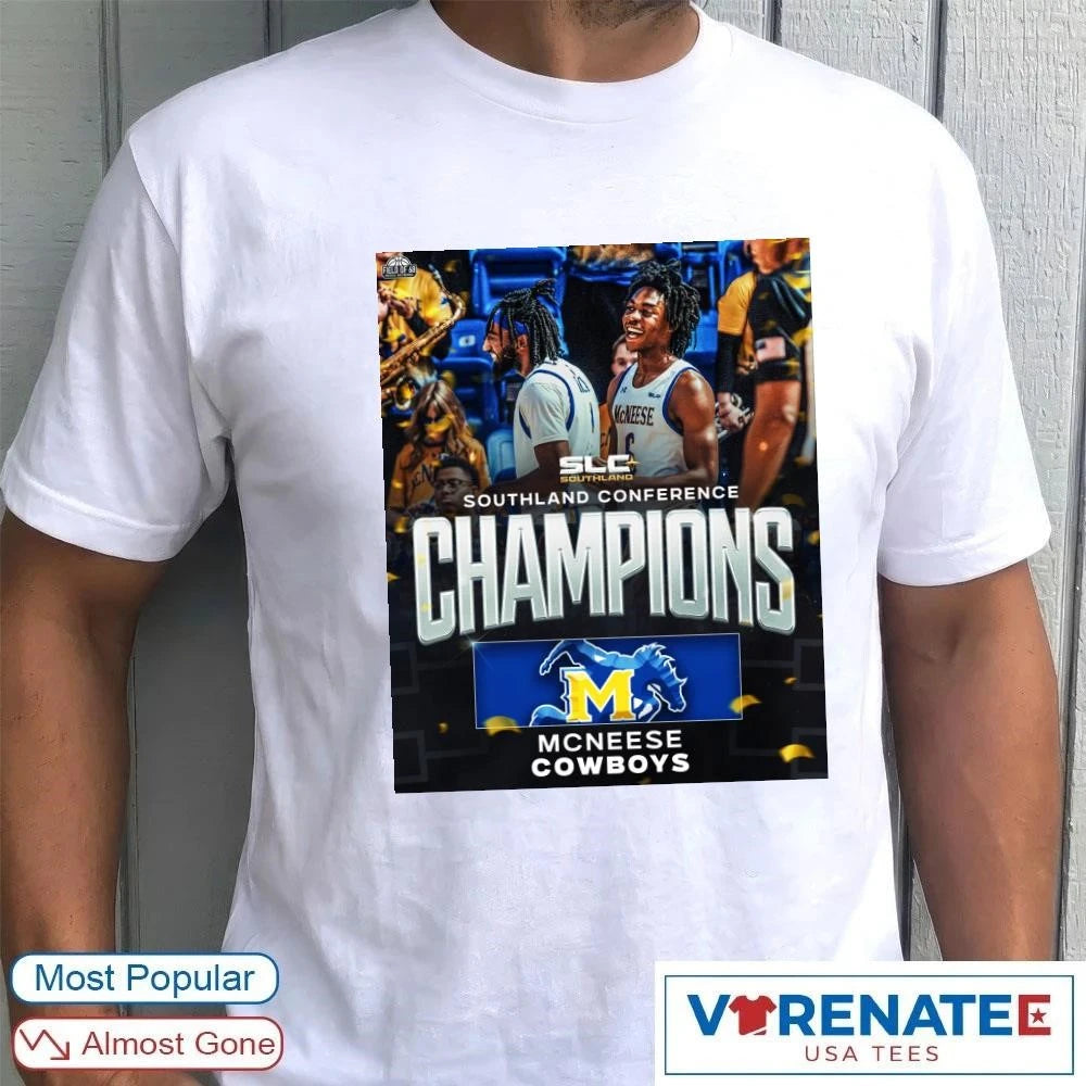 Official McNeese Cowboys Men’s Basketball SLC Southland Conference Champions 2026 Poster T-Shirt