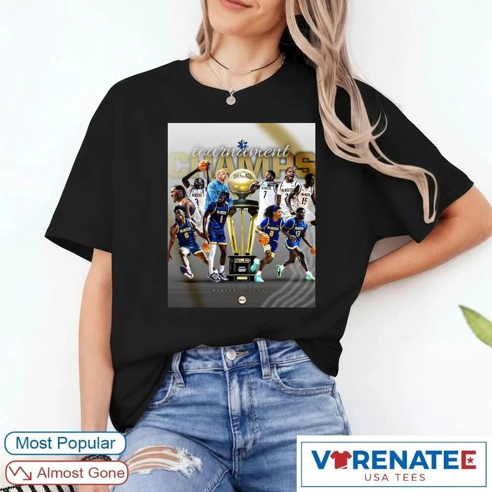 Official McNeese Cowboys Southland Men’s Basketball Tournament Champs Poster T-Shirt