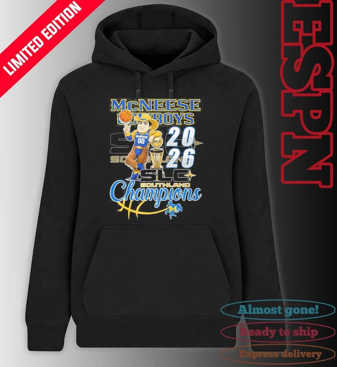 Official Mcneese State Cowboys Mascot 2026 Southland Men’s Basketball Champions Shirt
