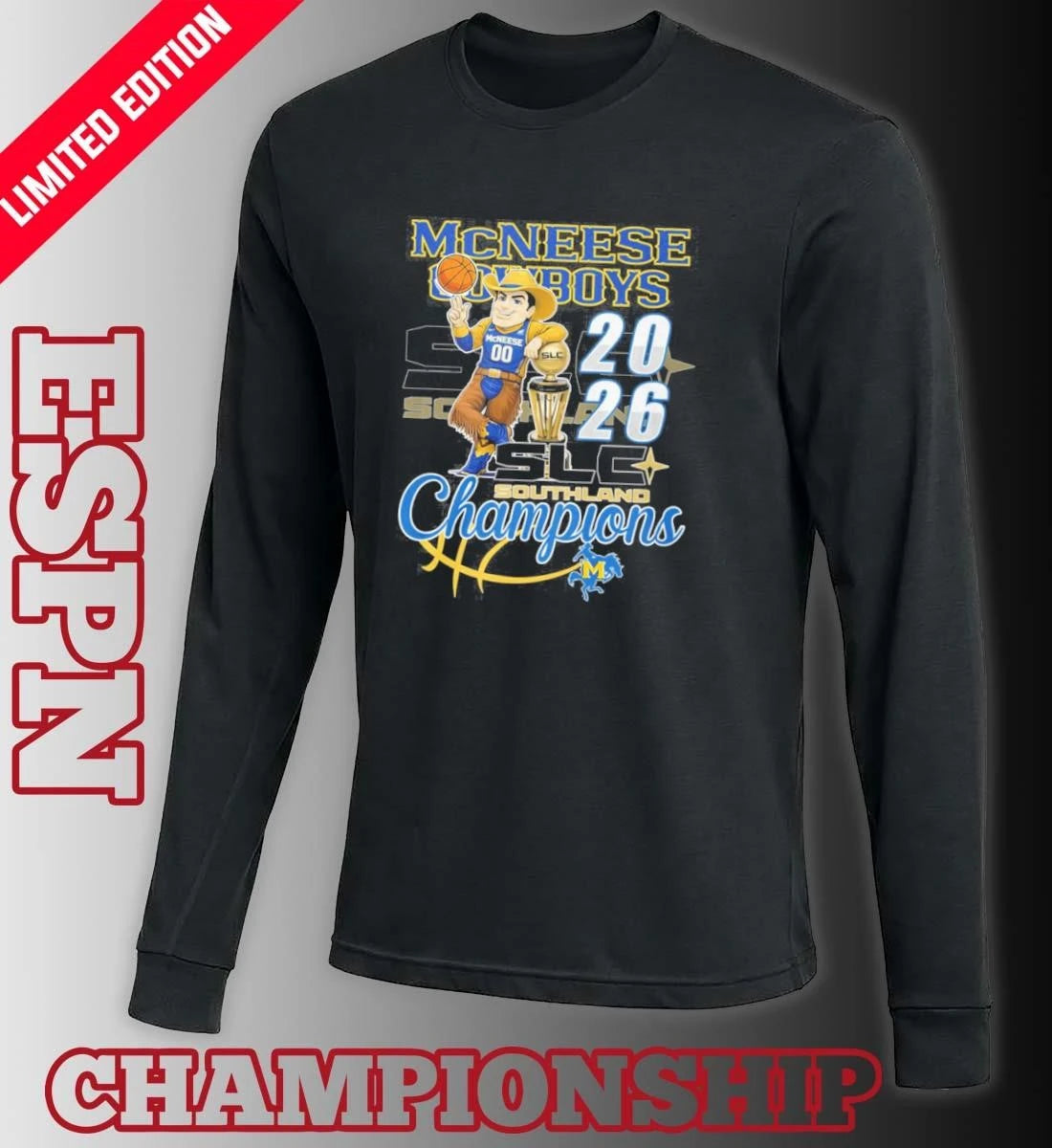 Official Mcneese State Cowboys Mascot 2026 Southland Men’s Basketball Champions Shirt