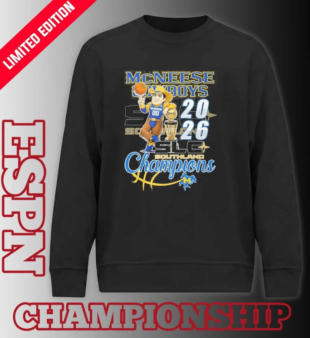 Official Mcneese State Cowboys Mascot 2026 Southland Men’s Basketball Champions Shirt