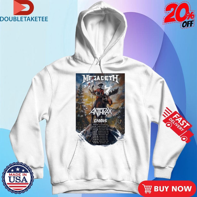 Official Megadeth X Anthrax 2026 Canada Tour Shirts