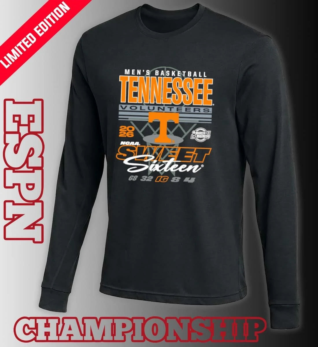 Official Men’s Basketball Sweet Sixteen Tennessee Volunteers Shirt