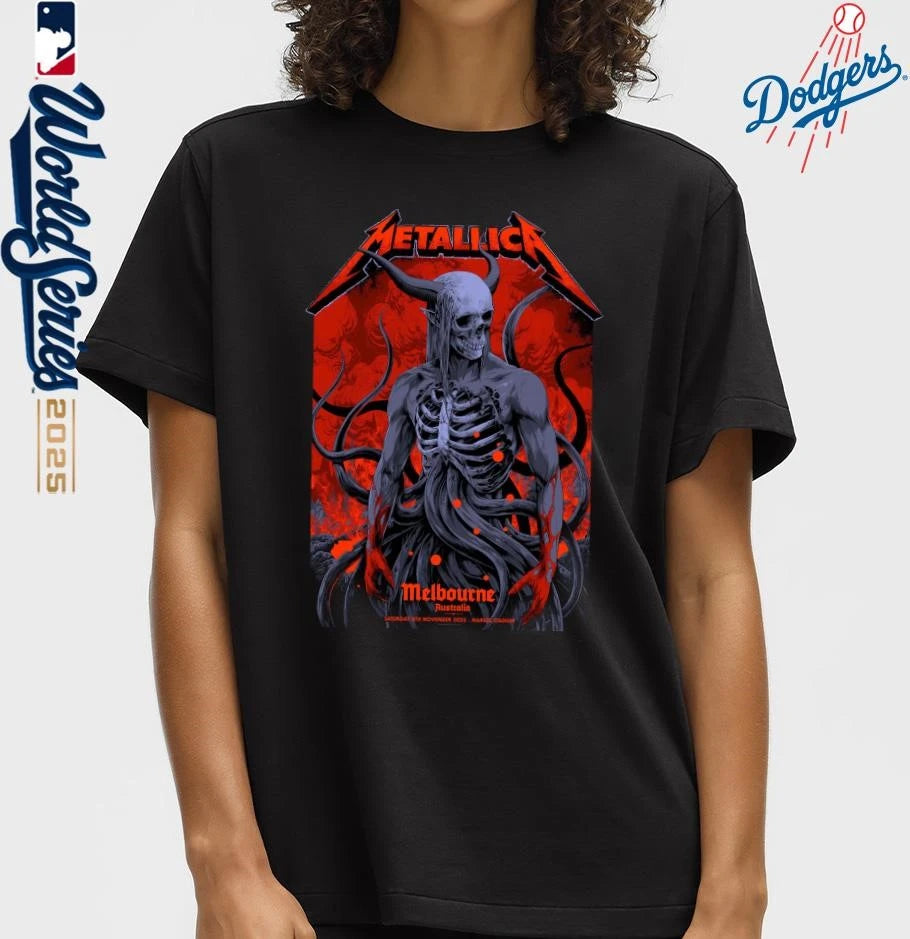 Official Metallica Ken Taylor’s M72 Melbourne Pop-Up Shop exclusive poster Merch T-Shirt