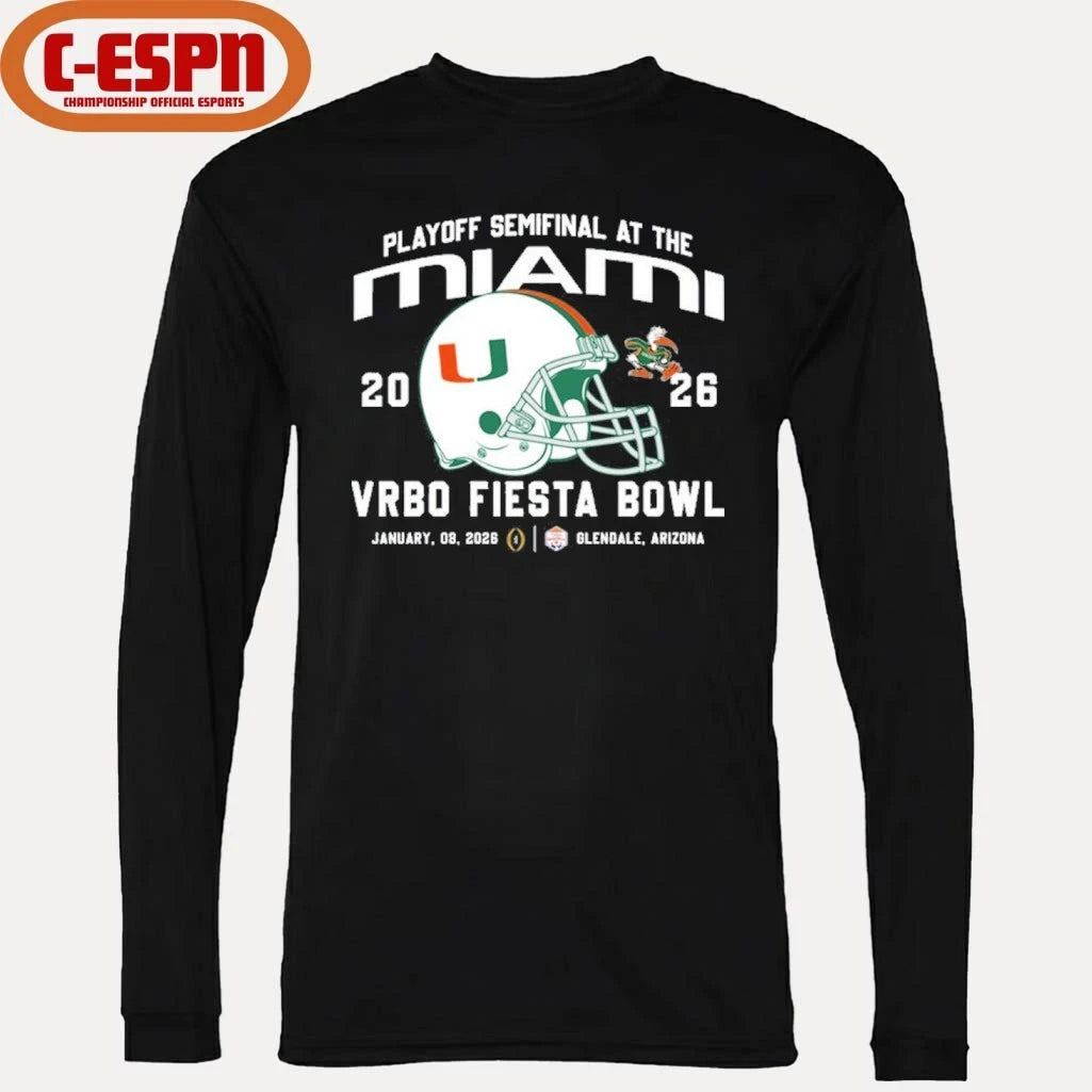 Official Miami CFP Playoff Fiesta Bowl Helmet Shirt