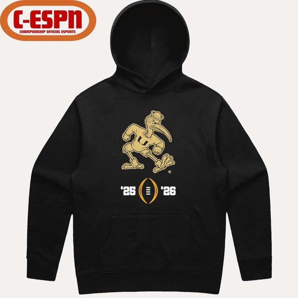Official Miami Football 2025-26 College Football Playoff Logo Shirt
