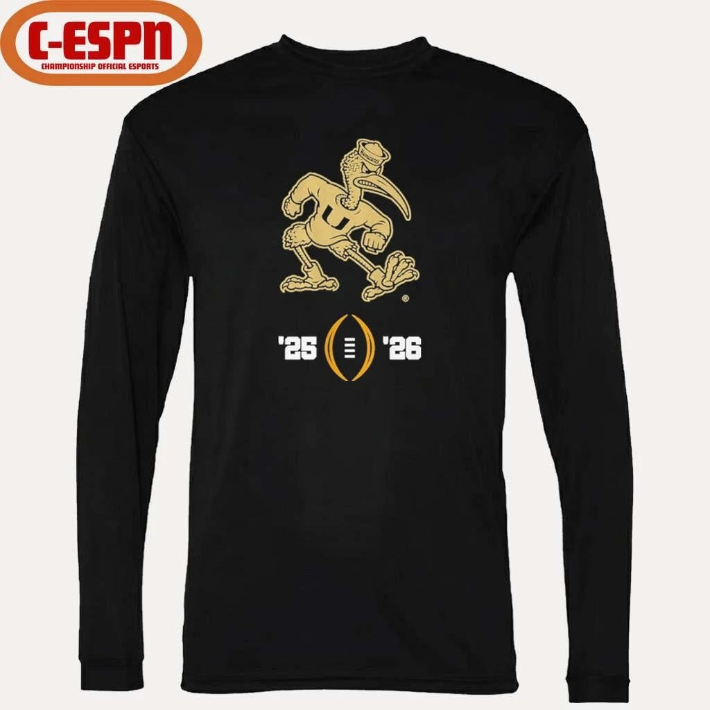 Official Miami Football 2025-26 College Football Playoff Logo Shirt