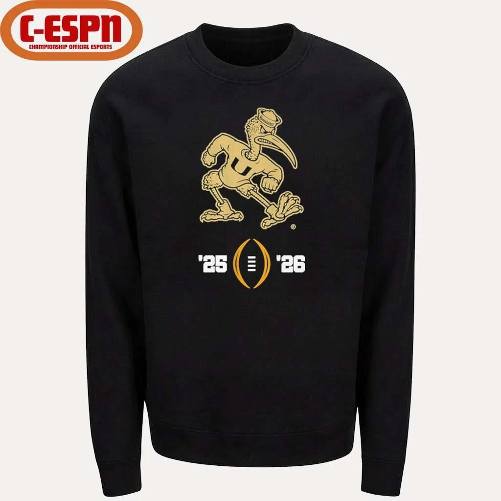 Official Miami Football 2025-26 College Football Playoff Logo Shirt