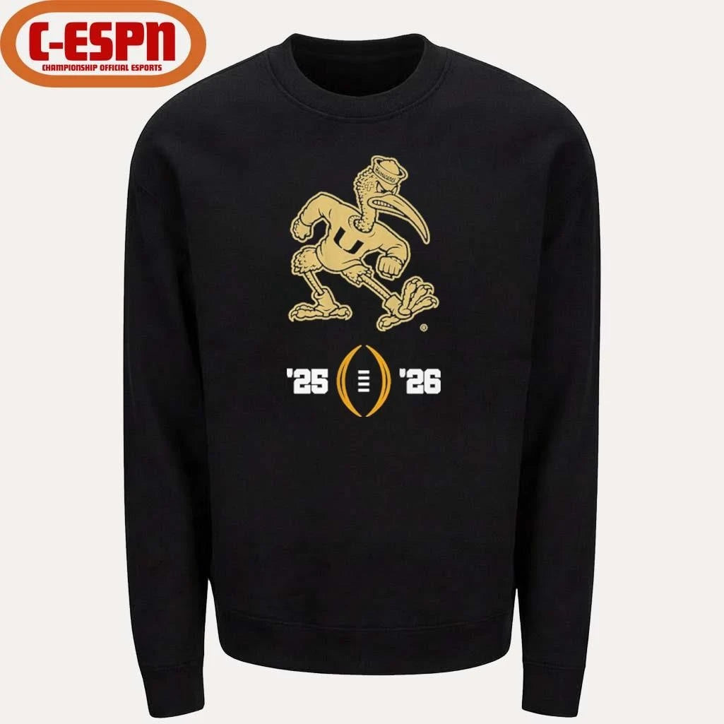 Official Miami Football 2025-26 College Football Playoff Logo Shirt