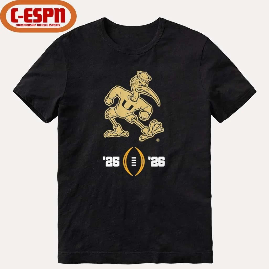 Official Miami Football 2025-26 College Football Playoff Logo Shirt