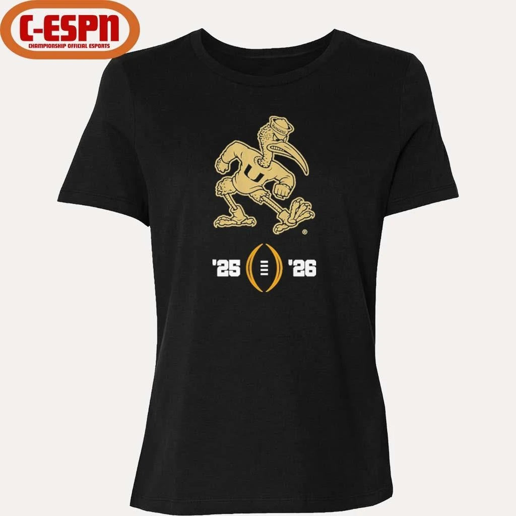 Official Miami Football 2025-26 College Football Playoff Logo Shirt