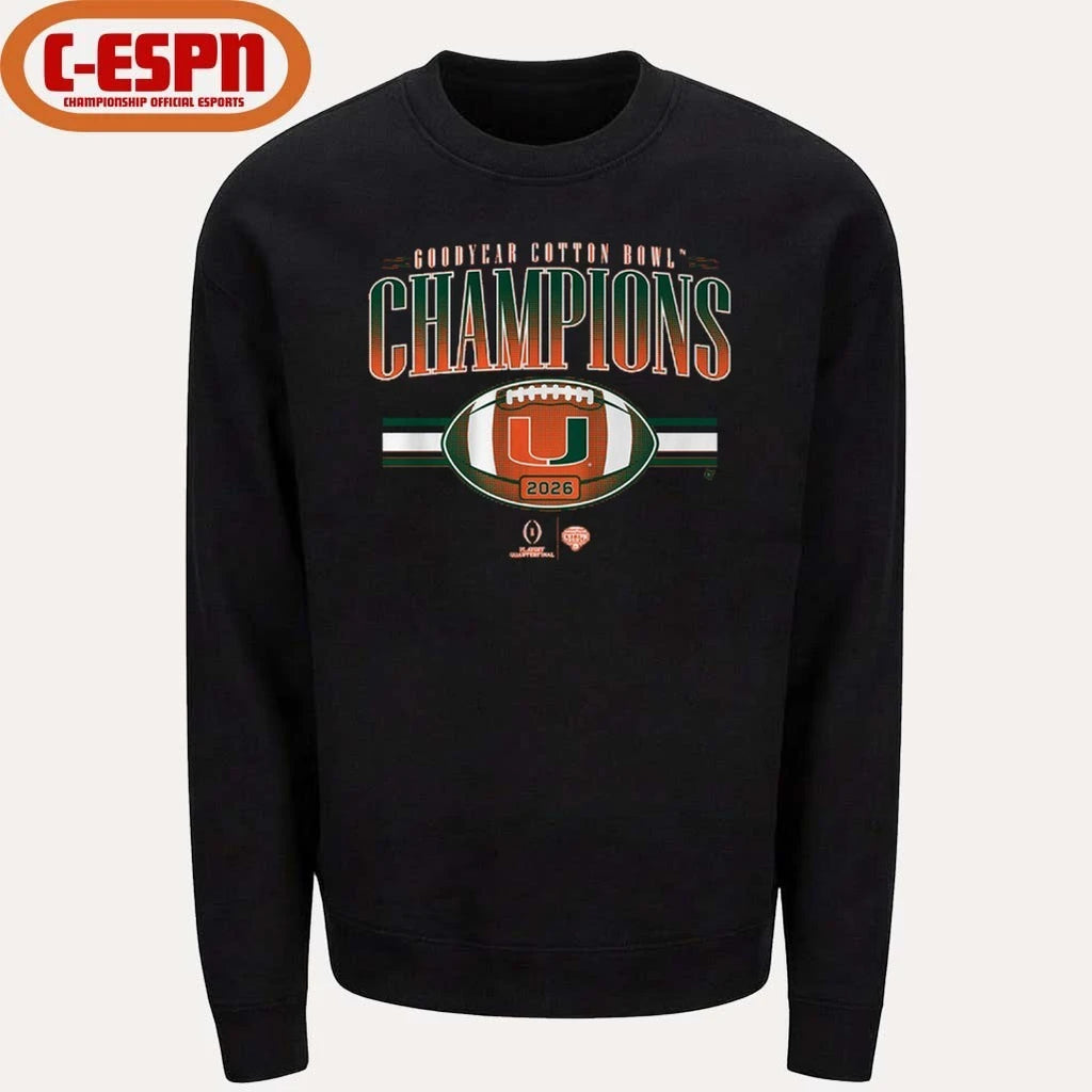 Official Miami Football CFP Cotton Bowl Champions Shirt