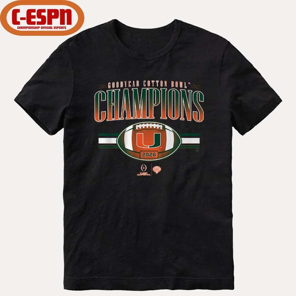 Official Miami Football CFP Cotton Bowl Champions Shirt