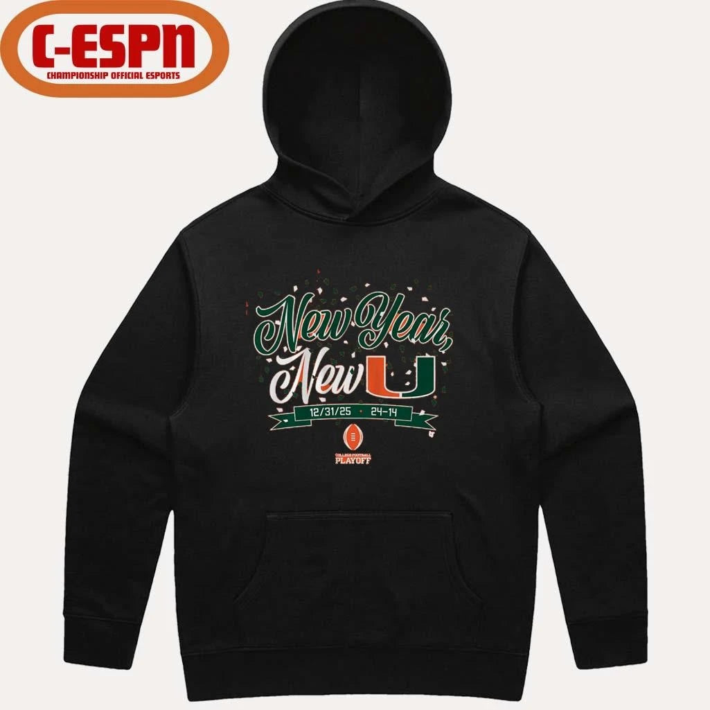Official Miami Football CFP New Year, New U Score Shirt