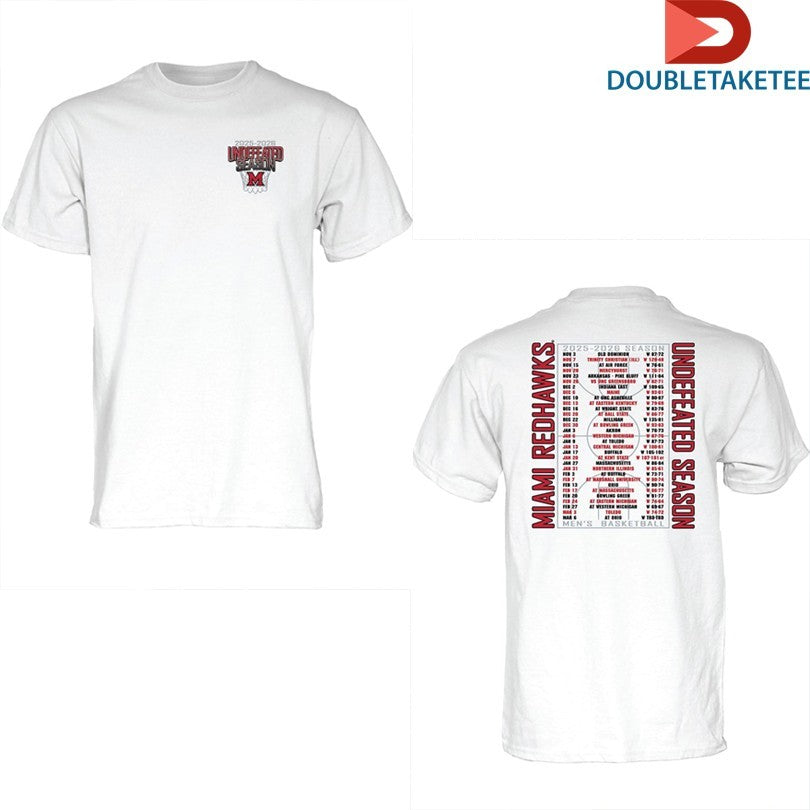 Official Miami RedHawks 2025-2026 Men’s Basketball Undefeated Season Schedule Shirts