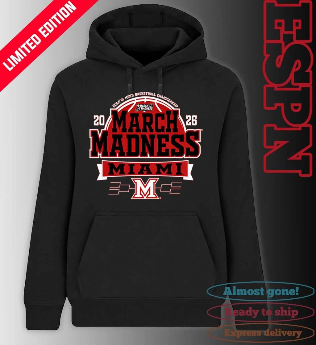 Official Miami RedHawks 2026 NCAA Men’s Basketball March Madness Bound Shirt