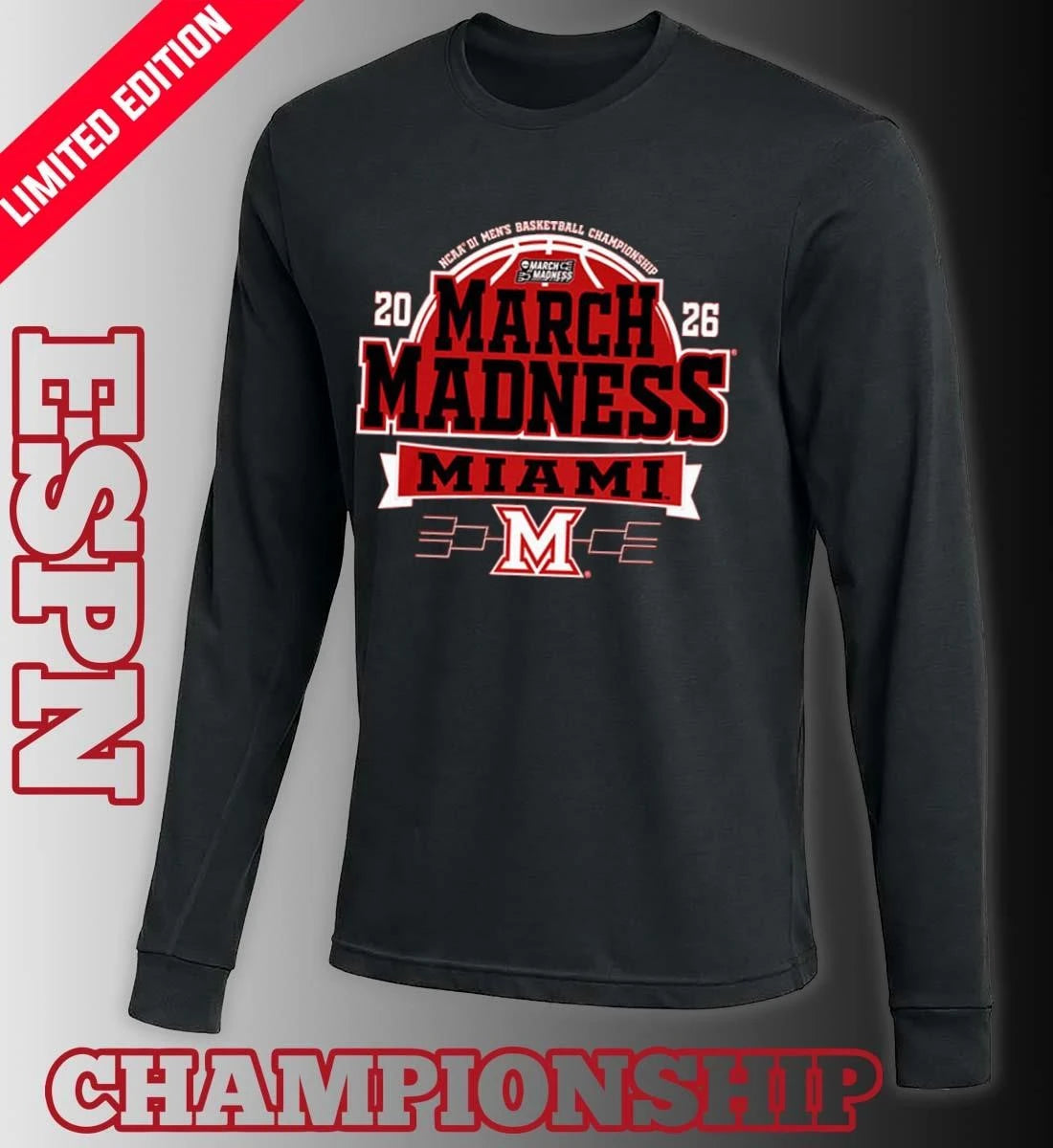 Official Miami RedHawks 2026 NCAA Men’s Basketball March Madness Bound Shirt