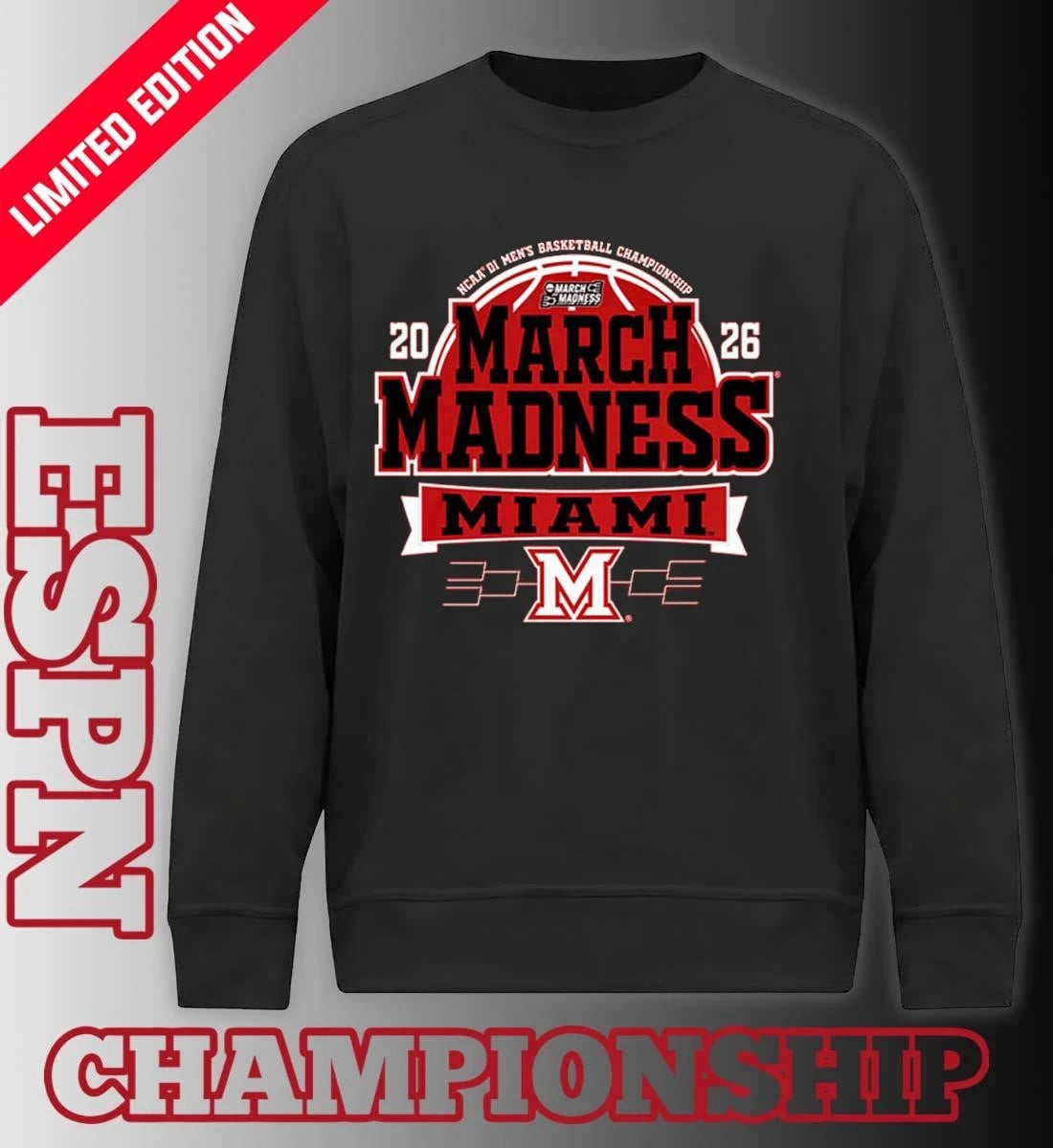 Official Miami RedHawks 2026 NCAA Men’s Basketball March Madness Bound Shirt