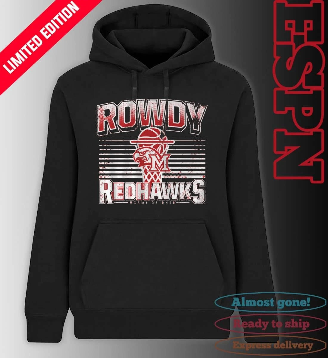 Official Miami RedHawks Basketball Rowdy RedHawks Shirt