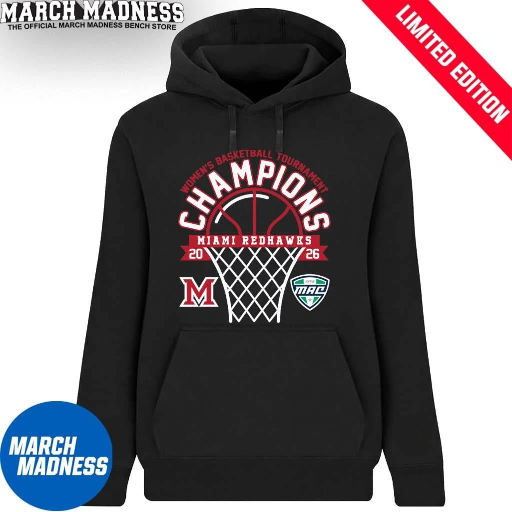 Official Miami Redhawks 2026 MAC Women’s Basketball Tournament Champions Shirt