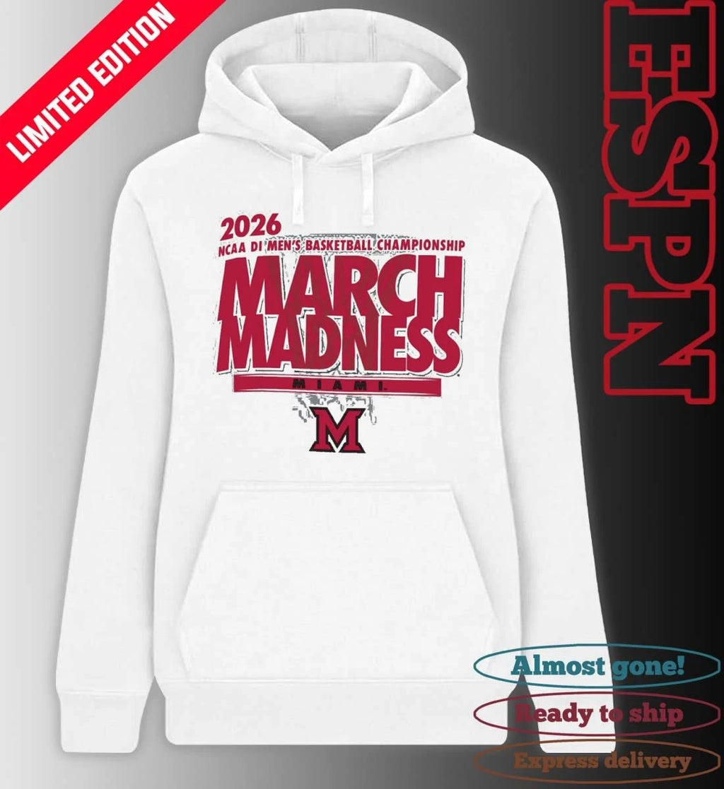 Official Miami Redhawks 2026 NCAA DI Basketball March Madness – First Four Shirt