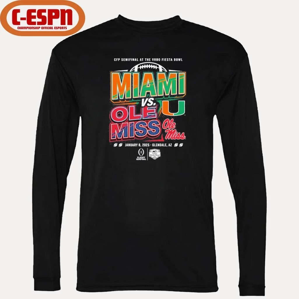 Official Miami vs Ole Miss Fiesta Bowl 2025 T-Shirt