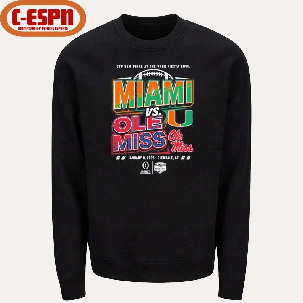 Official Miami vs Ole Miss Fiesta Bowl 2025 T-Shirt