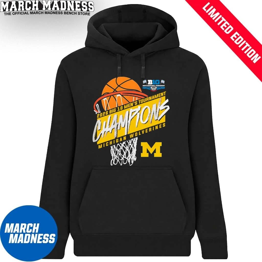 Official Michigan Men’s Basketball Big 10 Tournament Champions Basket T-Shirt