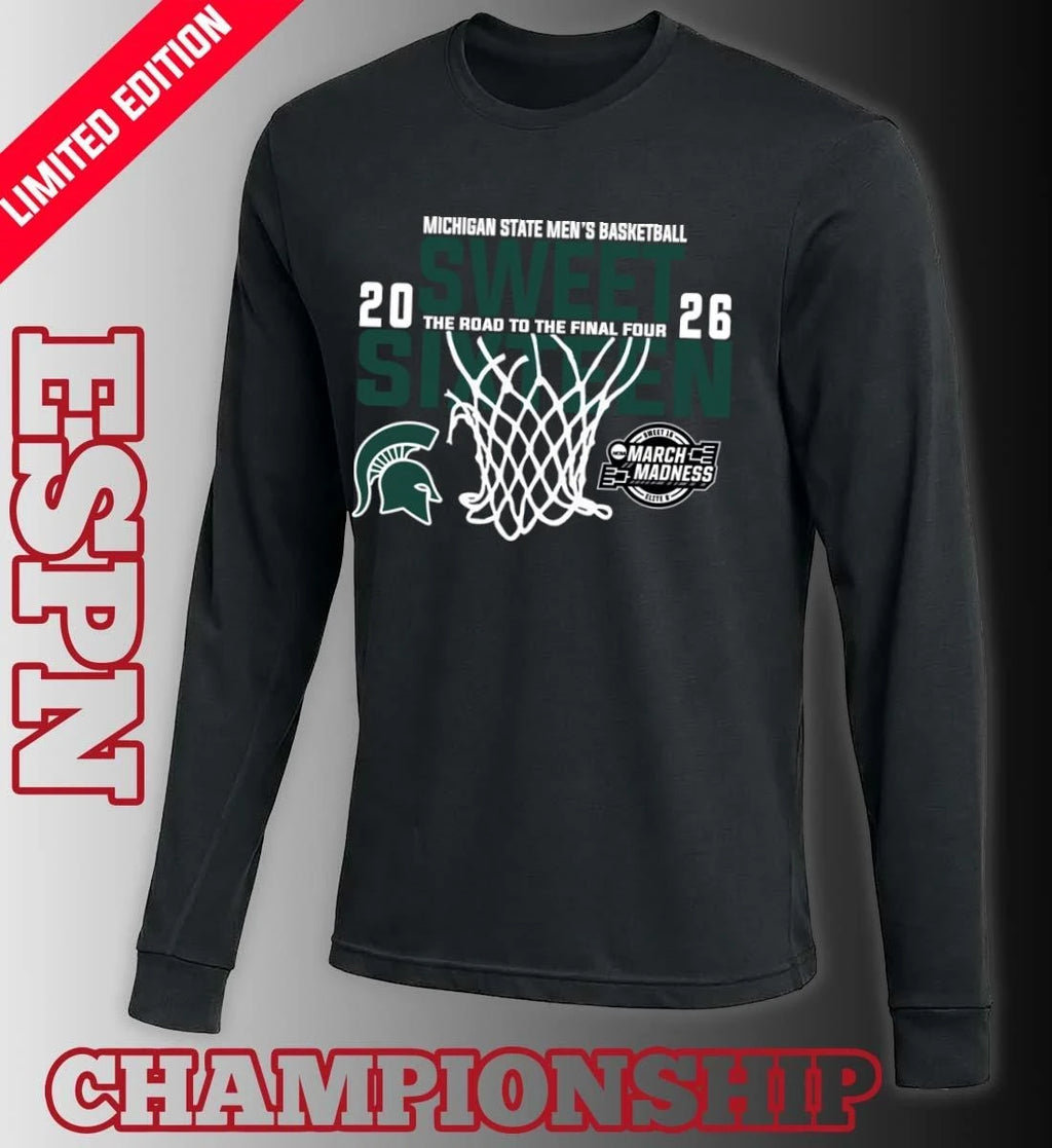 Official Michigan State Men’s Basketball 2026 Sweet Sixteen The Road To The Final Four Shirt