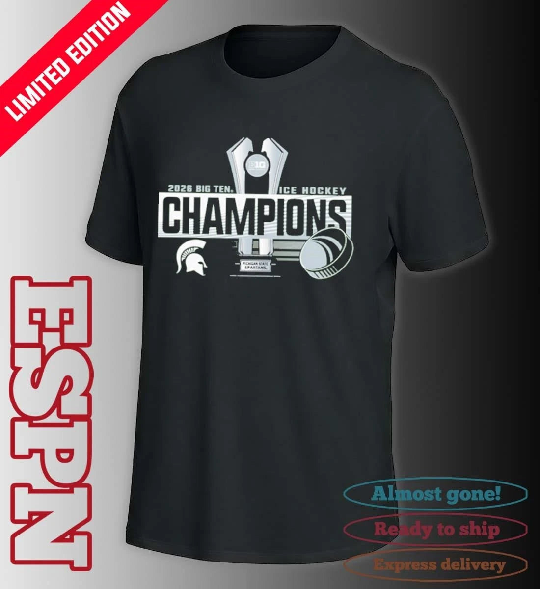 Official Michigan State Spartans 2026 Big Ten Men’s Ice Hockey Regular Season Champions Shirt