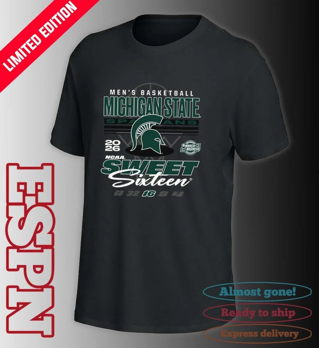 Official Michigan State Spartans 2026 NCAA March Madness Sweet 16 Bound Shirt