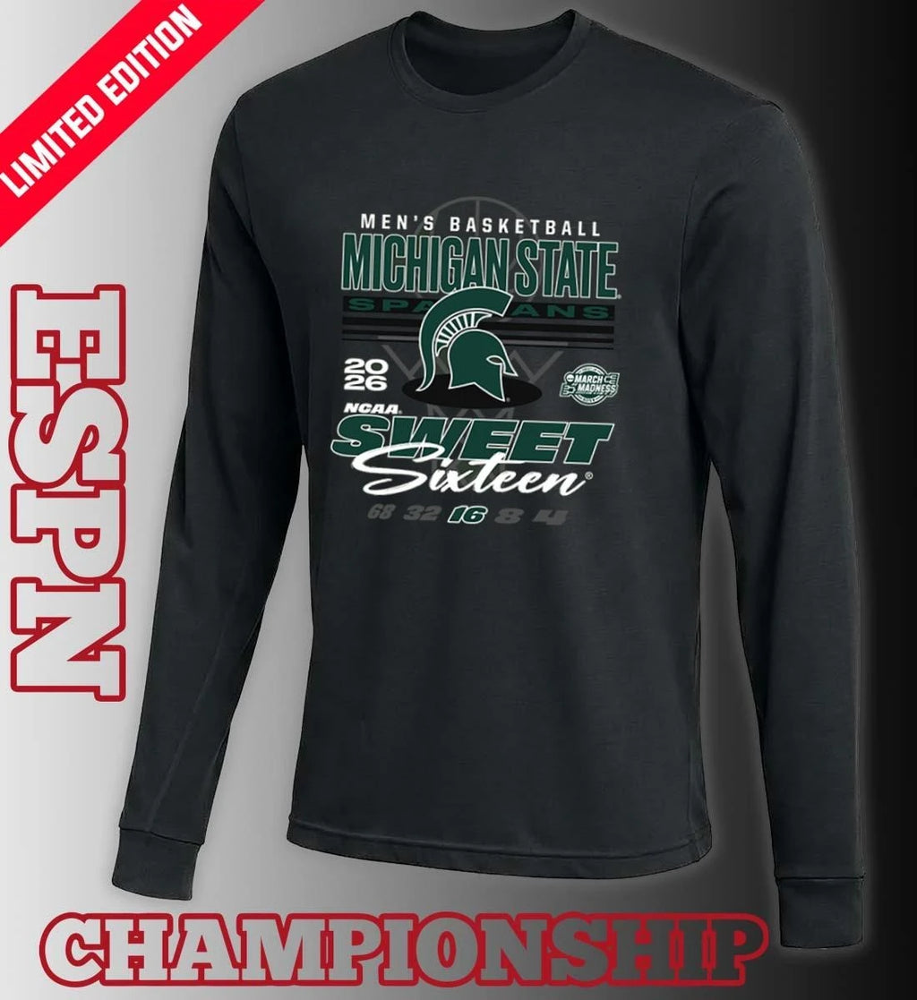 Official Michigan State Spartans 2026 NCAA March Madness Sweet 16 Bound Shirt