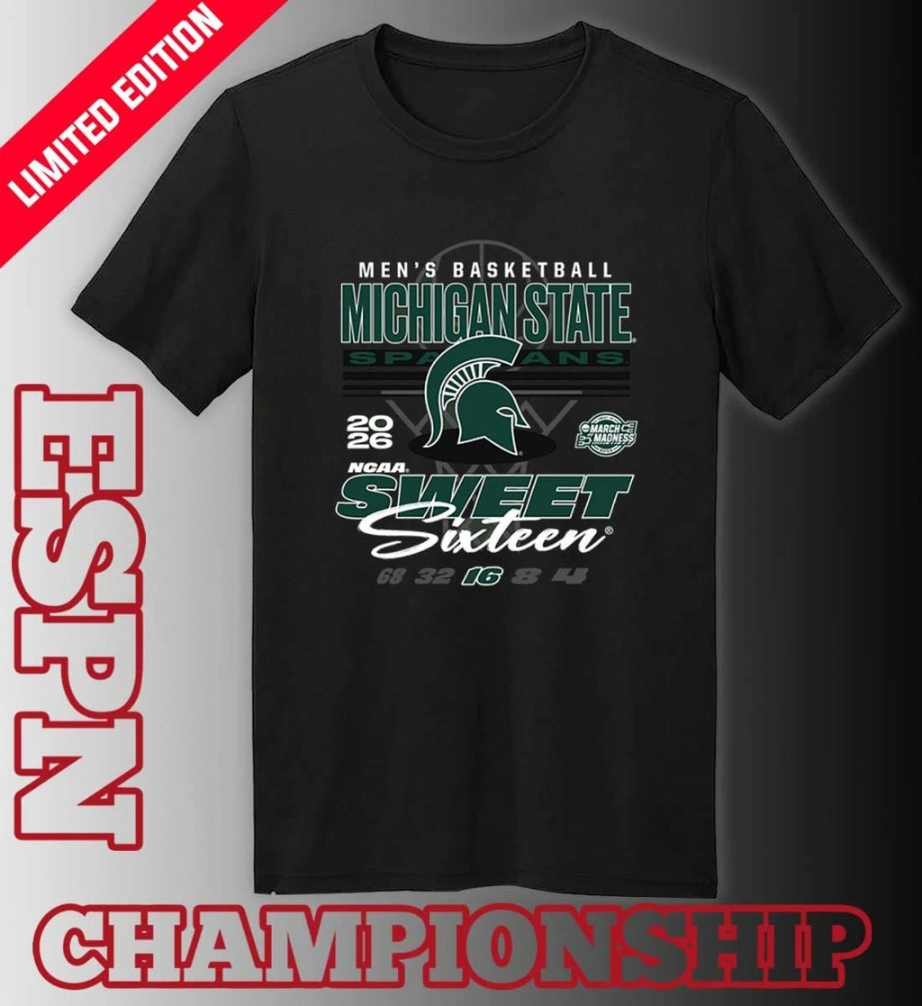 Official Michigan State Spartans 2026 NCAA March Madness Sweet 16 Bound Shirt