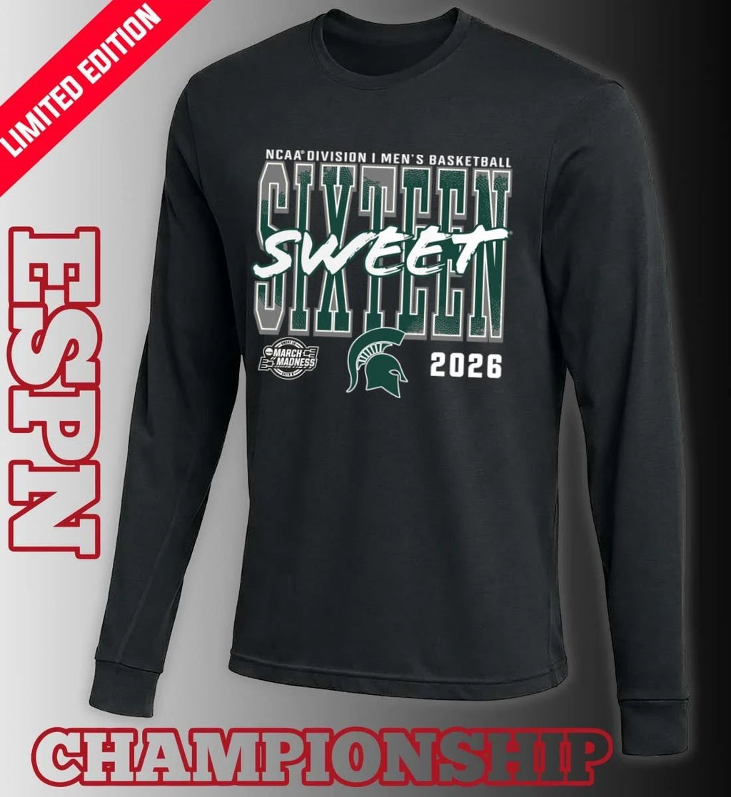 Official Michigan State Spartans 2026 NCAA Men’s Basketball Tournament March Madness Sweet 16 T-Shirt