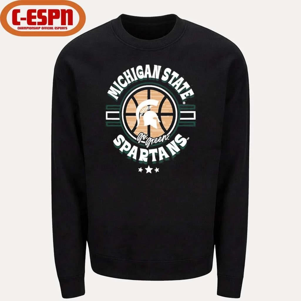 Official Michigan State Spartans Basketball Court Ball Shirt