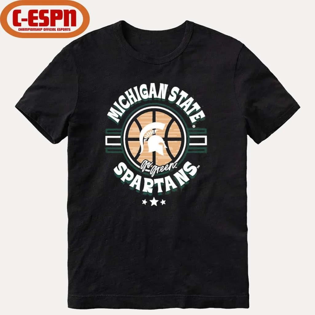 Official Michigan State Spartans Basketball Court Ball Shirt