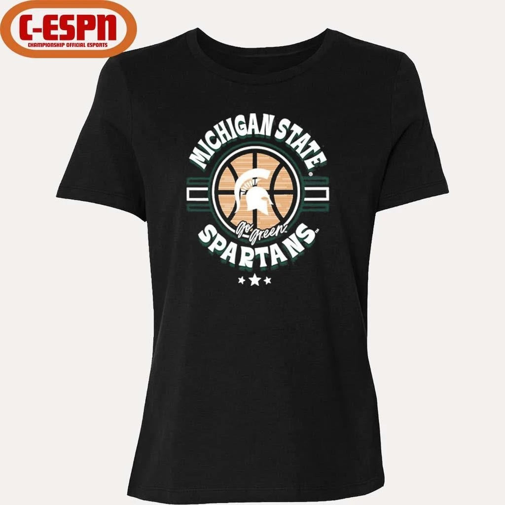 Official Michigan State Spartans Basketball Court Ball Shirt