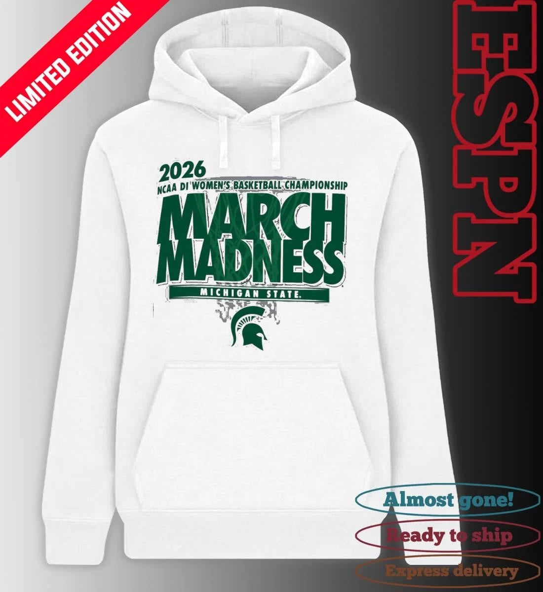 Official Michigan State Women’s Basketball Single Team 2026 NCAA March Madness Shirt