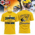 Official Michigan Wolverines 2025 Cheez-It Citrus Bowl Champions Helmet And Logo Hoodie T-Shirt