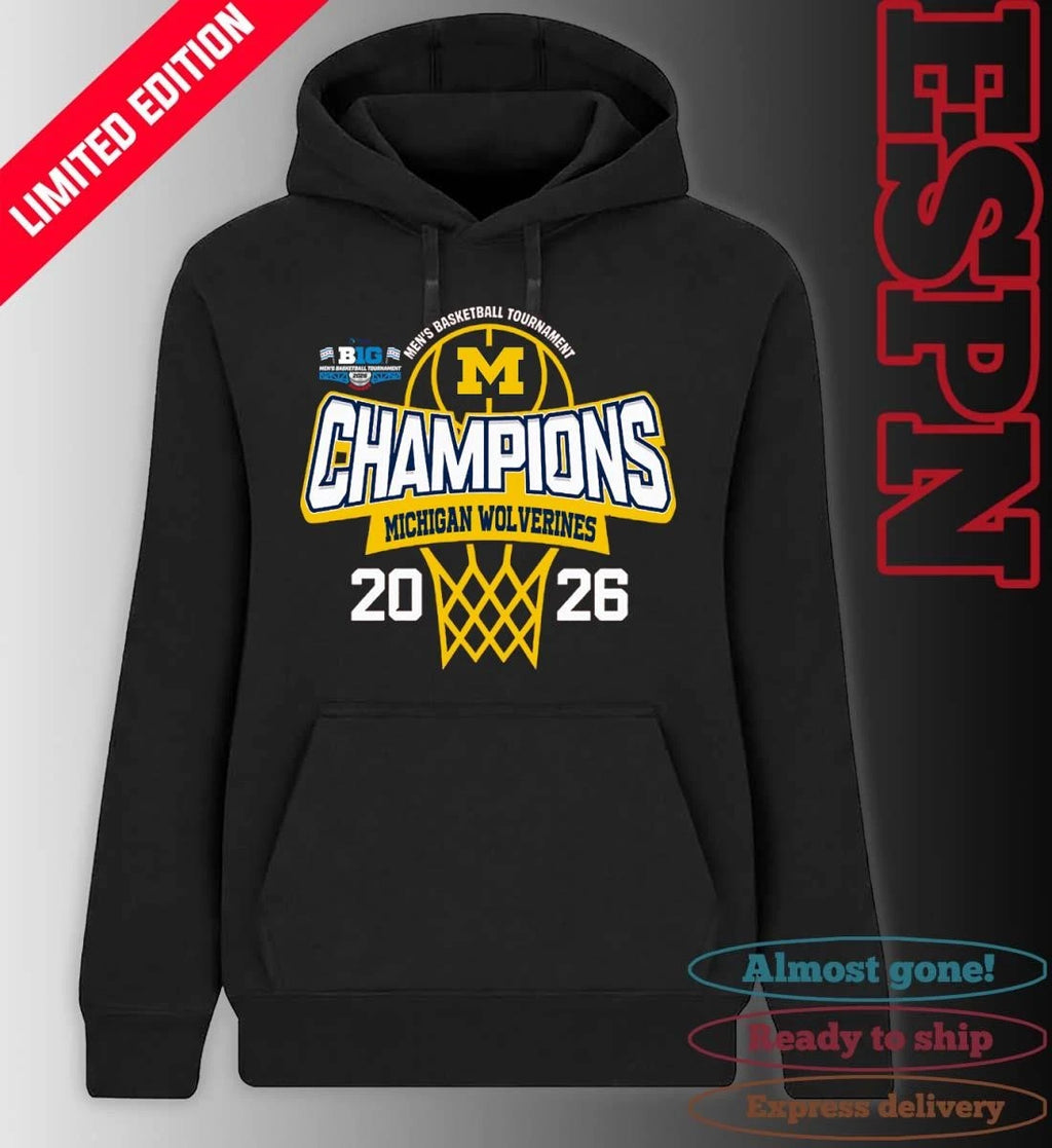 Official Michigan Wolverines 2026 Big Ten Men’s Basketball Tournament Champions Shirt