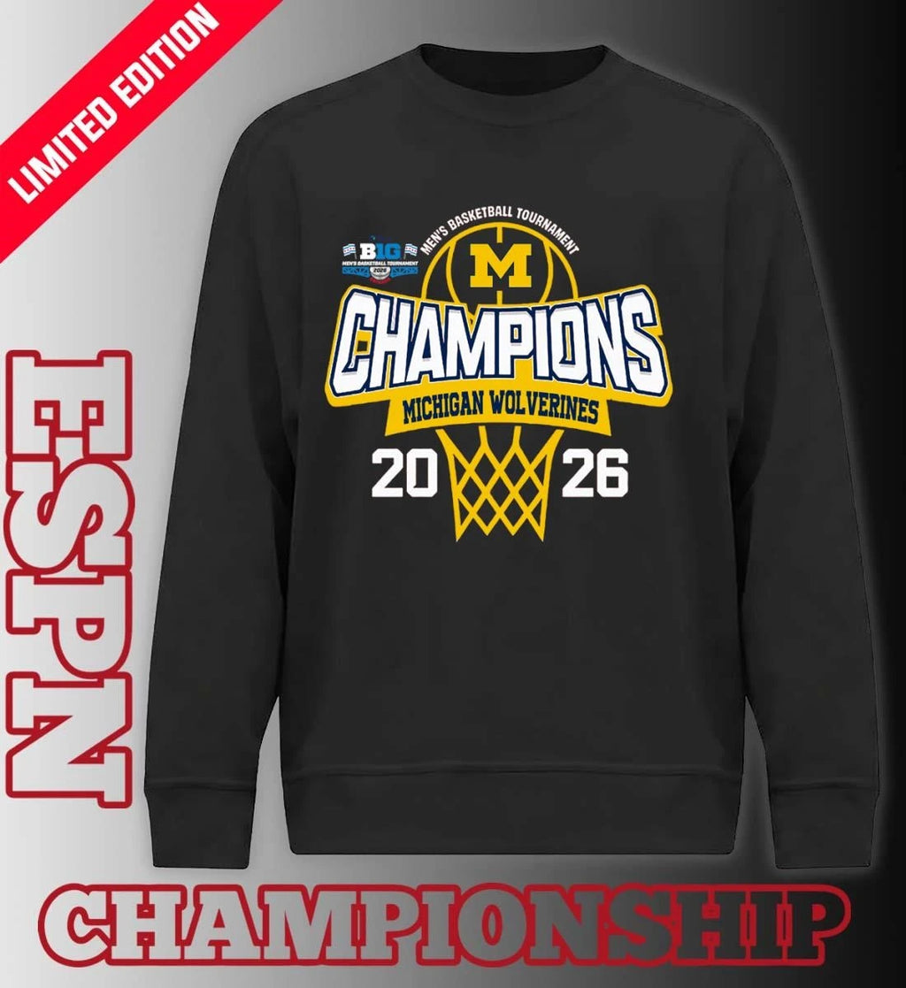 Official Michigan Wolverines 2026 Big Ten Men’s Basketball Tournament Champions Shirt