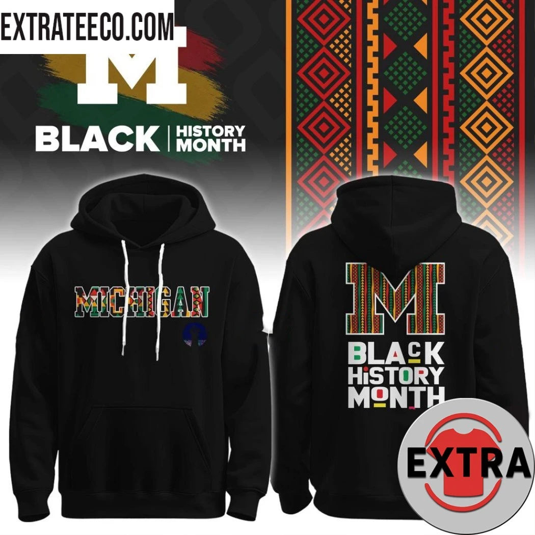 Official Michigan Wolverines Basketball Black History Month Logo Two Sided 2026 T-Shirt